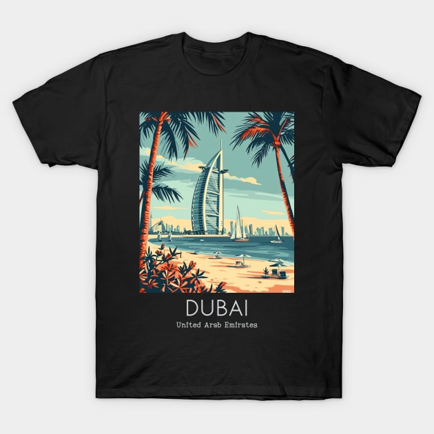 A Vintage Travel Illustration of Dubai - United Arab Emirates T-Shirt by goodoldvintage